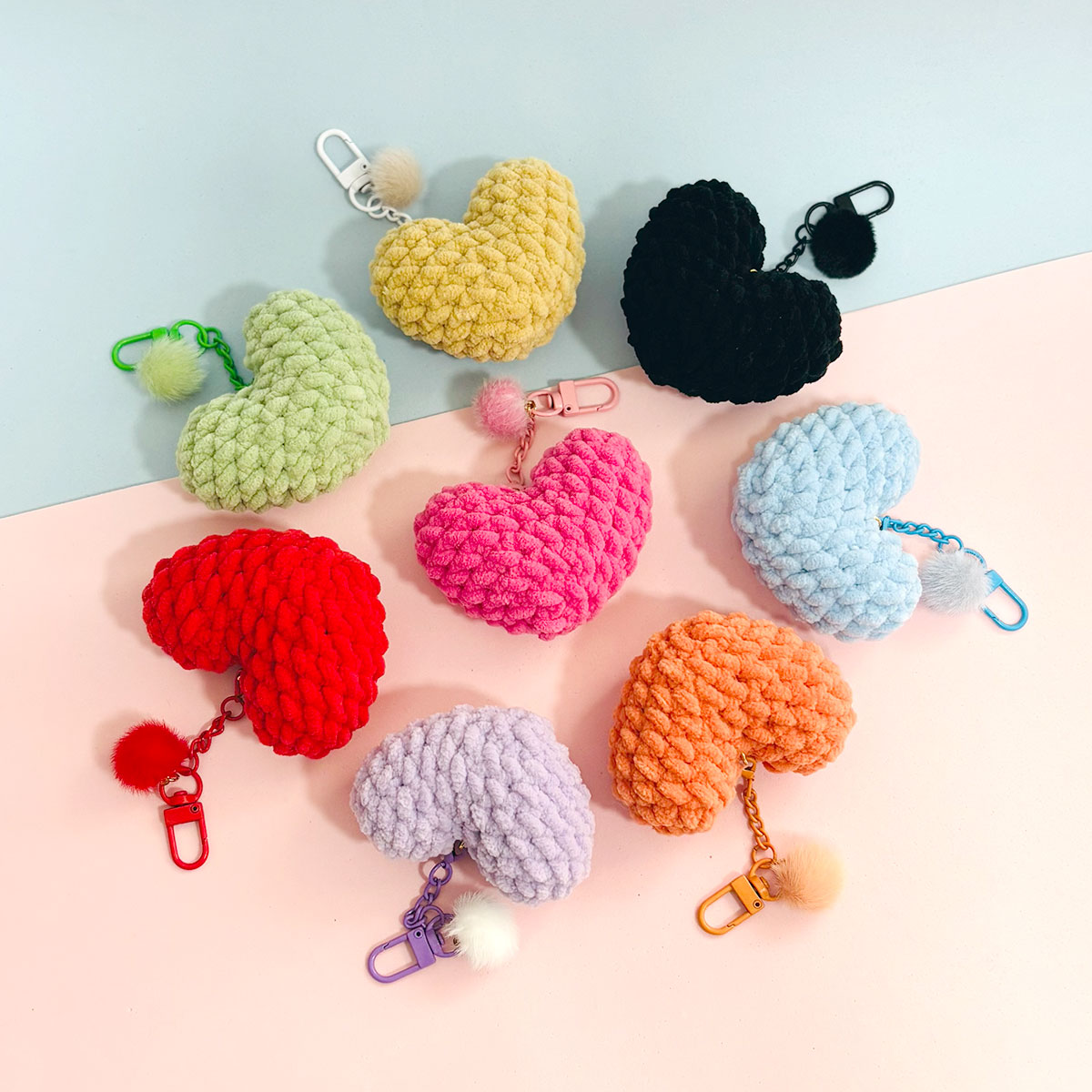 Coração Chaveiro Amigurumi - Pronta Entrega