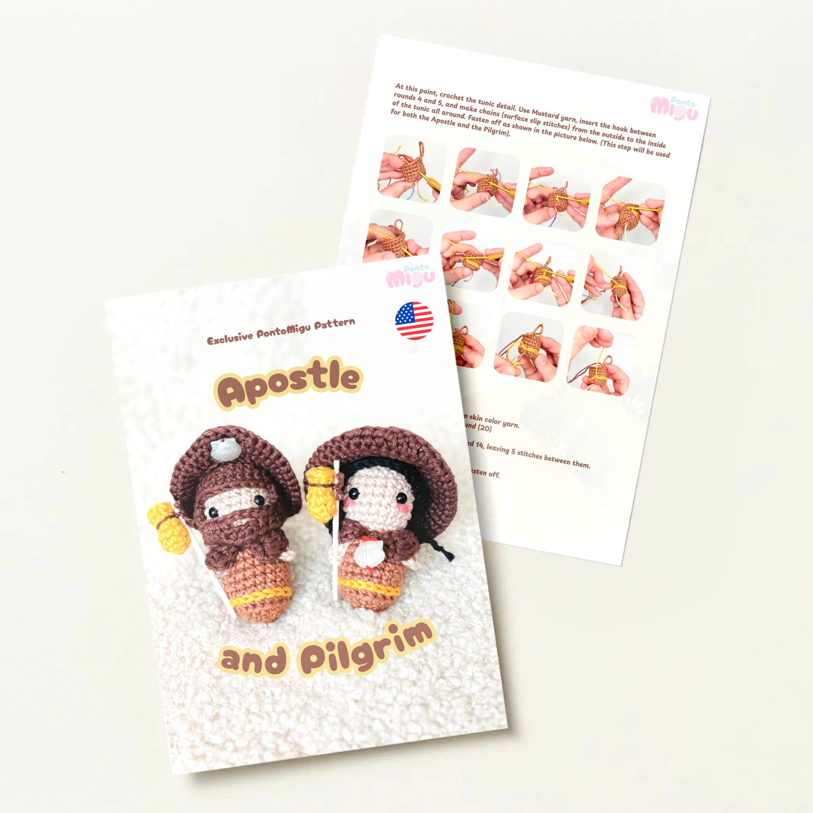 Receita Amigurumi Mini Apóstolo e Peregrina - Padrão PDF (Arquivo Digital) - Imagem 2
