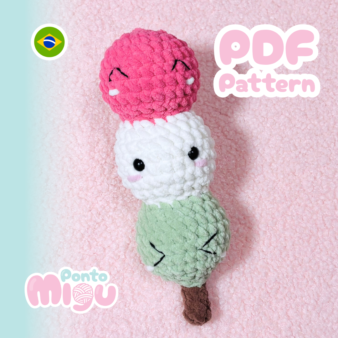 Receita Amigurumi Dango - Padrão PDF (Arquivo Digital)